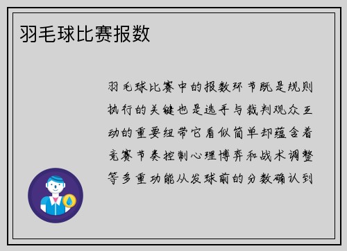 羽毛球比赛报数